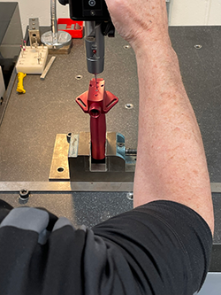 image of a PMC Xtreme bun handles being check on a coordinate measuring machine